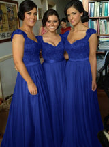 Sheath/Column V-neck Floor Length Chiffon Bridesmaid Dress with Beading
