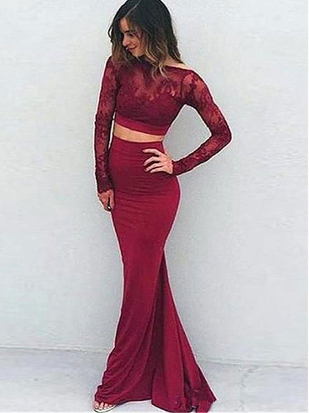 Trumpet/Mermaid Bateau Floor Length Spandex Prom Formal Evening Dress with Applique