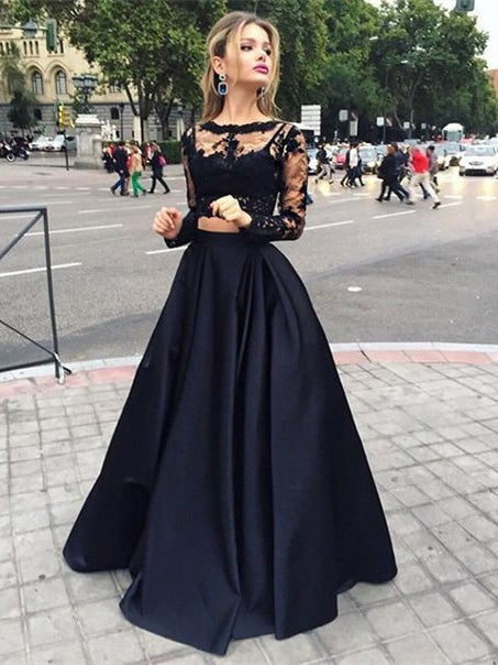 Ball Gown Bateau Floor Length Satin Prom Formal Evening Dress with Beading