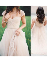 A-Line/Princess Sweetheart Floor Length Chiffon Wedding Dress with Ruched