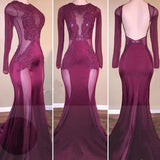 Trumpet/Mermaid Scoop Sweep/Brush Train Satin Prom Formal Evening Dress with Applique