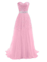 Sheath/Column Sweetheart Sweep/Brush Train Tulle Prom Formal Evening Dress