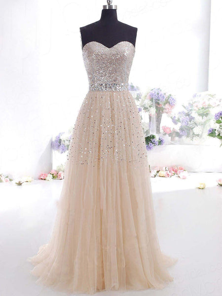 Sheath/Column Sweetheart Sweep/Brush Train Tulle Prom Formal Evening Dress