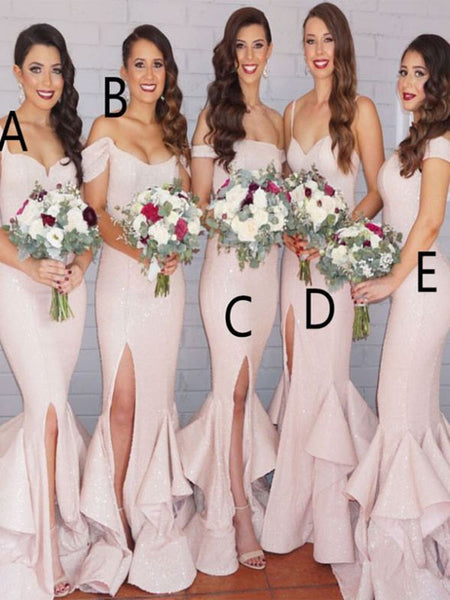 Trumpet/Mermaid  Sequins Floor Length Sleeveless Bridesmaid Dress with Layers