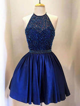 A-Line/Princess Jewel Taffeta Sleeveless Short/Mini Prom Evening Dress with Beading