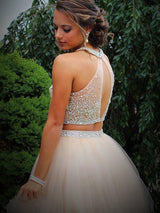 A-Line/Princess Scoop Tulle Sleeveless Short/Mini Homecoming Dress with Beading