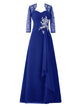 A-Line/Princess Sweetheart 3/4 Sleeves Chiffon Floor Length Mother of the Bride Dress with Beading Lace