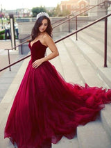 Ball Gown Sweetheart Court Train Tulle Prom Evening Formal Dress