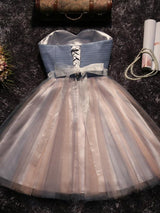 A-Line/Princess Sweetheart Tulle Sleeveless Short/Mini Dress with Beading