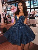 A-Line/Princess Sweetheart Satin Sleeveless Short/Mini Cocktail Dress with Beading