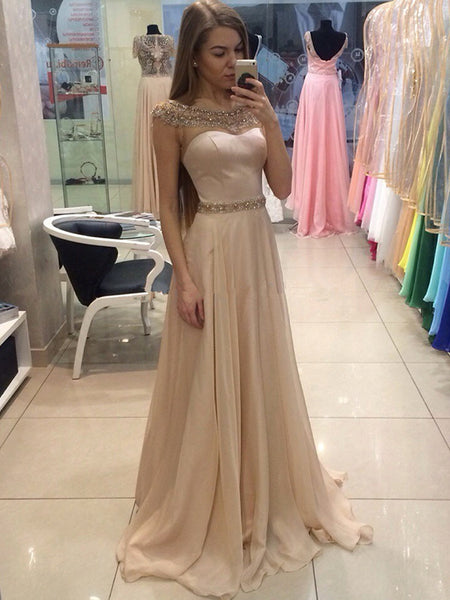 A-Line/Princess Beteau Tulle Short Sleeves Sweep/Brush Train Prom Evening Dress with Crystal