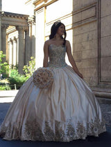 Ball Gown Sweetheart Sweep/Brush Train Satin Beading Sleeveless Prom Formal Dress