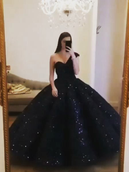 Ball Gown One-Shoulder Floor Length Velvet Sleeveless Prom Dress with Sequin